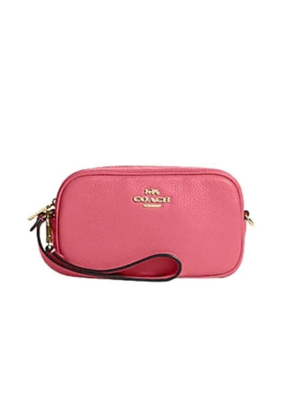 COACH LEATHER JAMIE WRISTLET PURSE IN WATERMELON PINK NEW!
